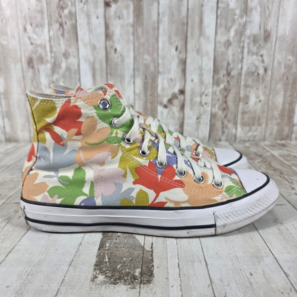Converse Chuck Taylor All Star High Top Floral Leaf Sneakers Mens 7 Womens 9
